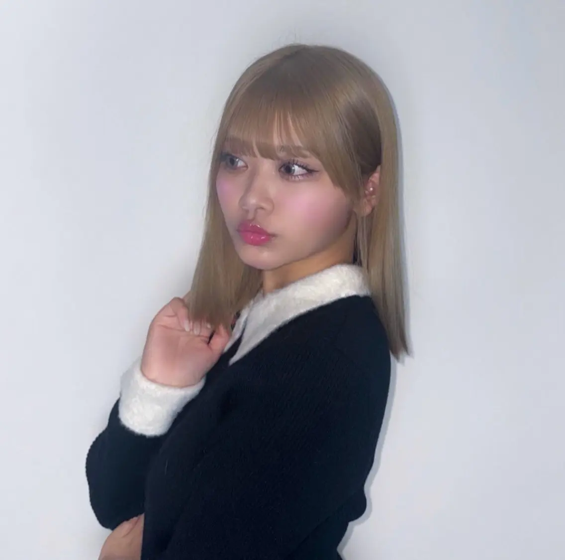 カラー ベージュカラー ハイトーンカラー ミルクティーベージュ ボブ 二宮 陽太のヘアスタイル