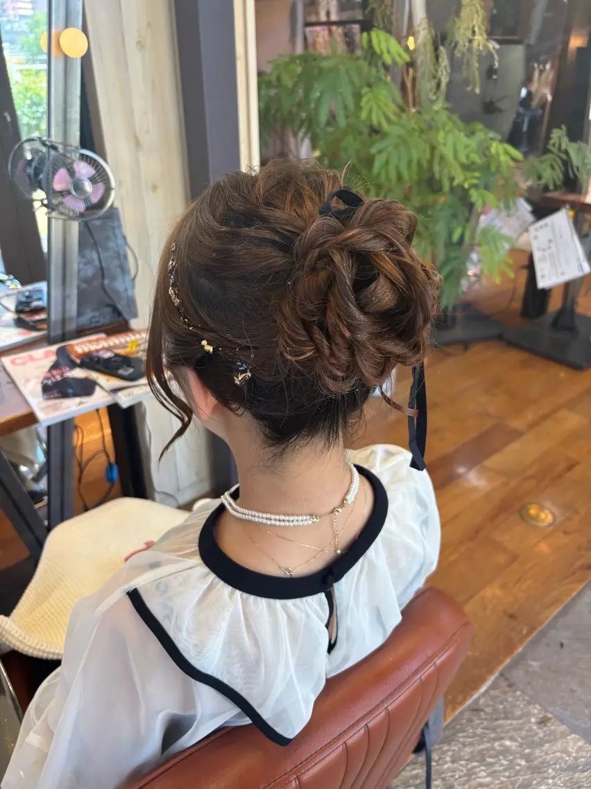 ヘアアレンジ お団子ヘア ヘアセット NAGONSTYLE 田村　莉生のヘアスタイル