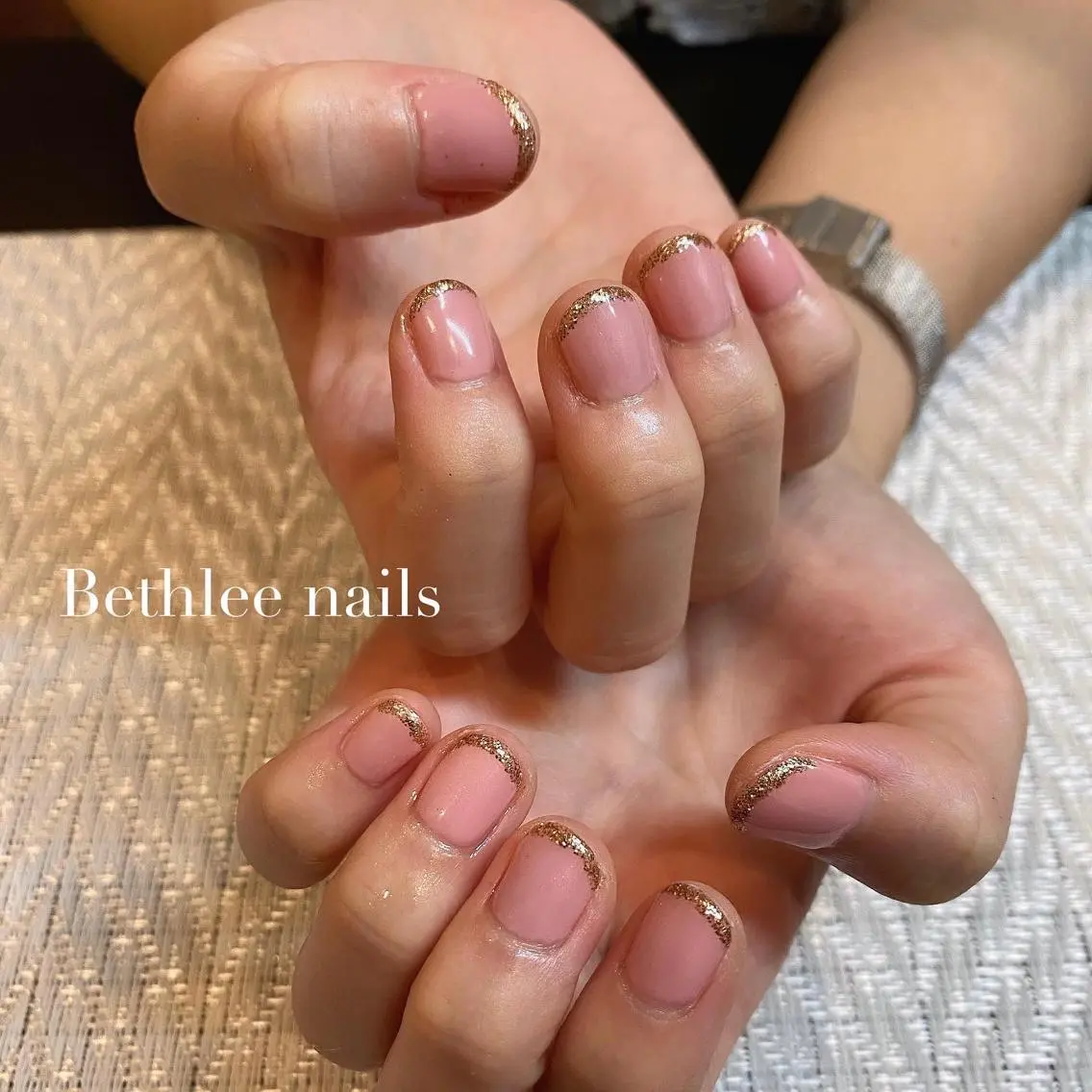 ネイル ゴールド ピンク Bethlee nailsのネイルデザイン
