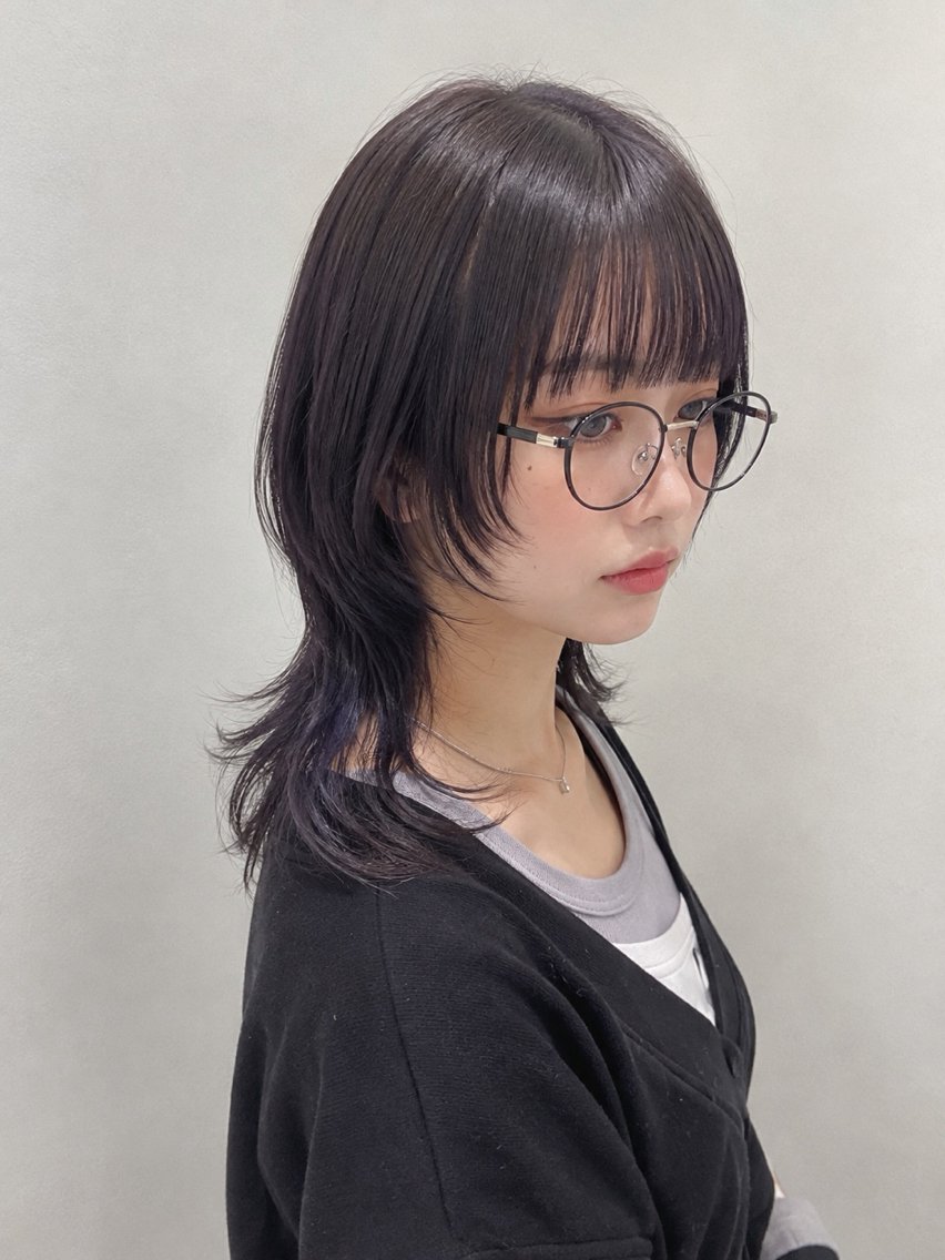 ミディアム カラー ヘアカラー 🐺ウルフ/レイヤー 似合わせ‎🤍沙羅のヘアスタイル