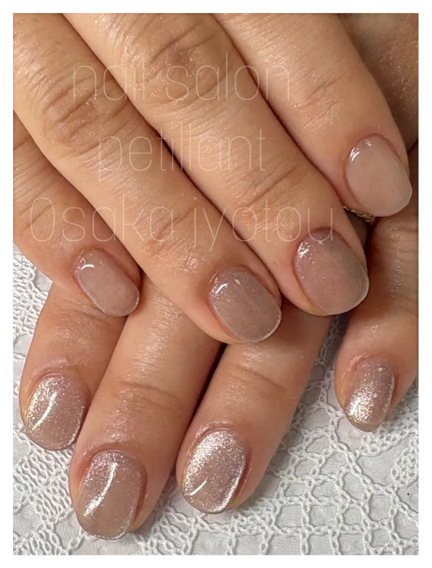 ネイル アートネイル キラキラネイル マグネットネイル nail salon petillantのネイルデザイン