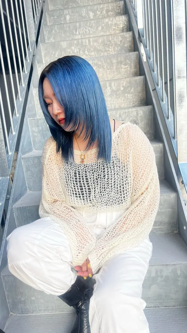 セミロング カラー カット ヘアカラー トリートメント 赤みゼロ/透明感 カラー🔅KANTAのヘアスタイル