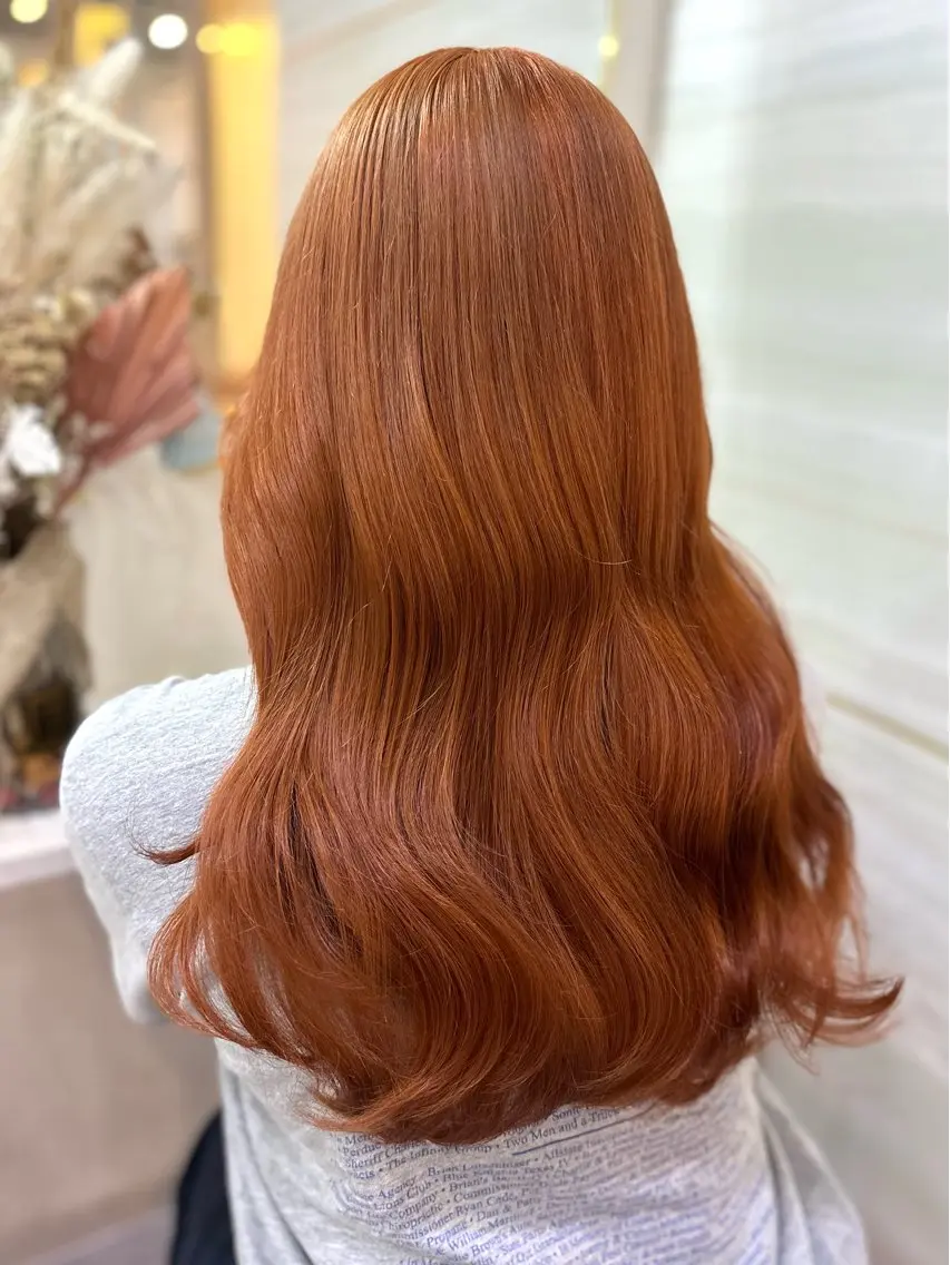 ロング カラー ベージュカラー ブリーチ ケアブリーチ ミルクティーベージュ ピンクカラー ヘアカラー トリートメント 🦋高瀬寛菜🦋 韓国レイヤーのヘアスタイル