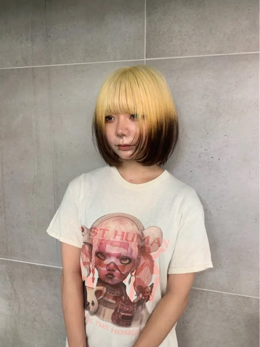 ロング カラー ブリーチ デザインカラー ヘアカラー トリートメント THE./ブリーチ 透感カラー/髪質改善のヘアスタイル