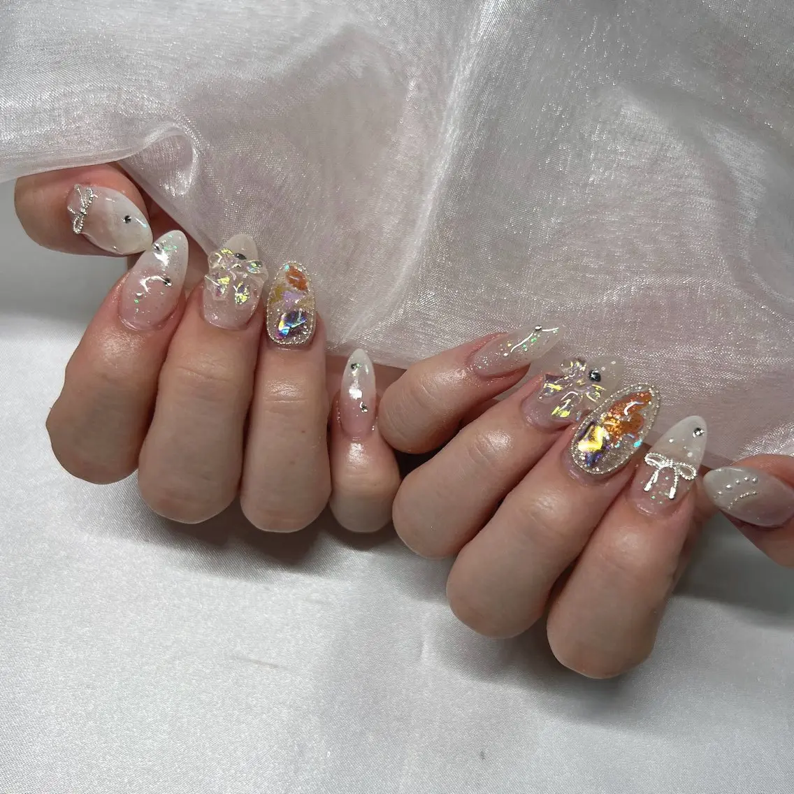 ネイル ジェルネイル 韓国ネイル ラメ(グリッター) マグネットネイル ミラーネイル ハンドネイル nail salon Rewardのネイルデザイン