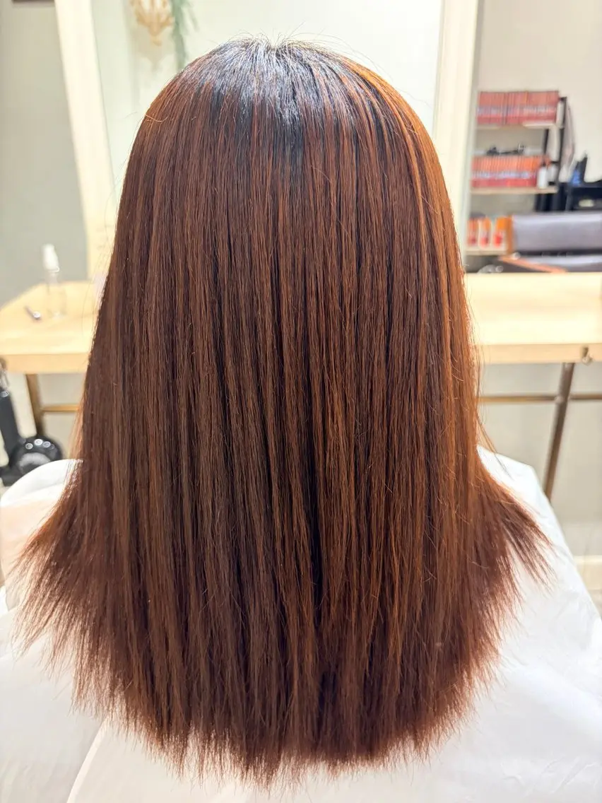 ミディアム 縮毛矯正 茂呂 俊吾のヘアスタイル