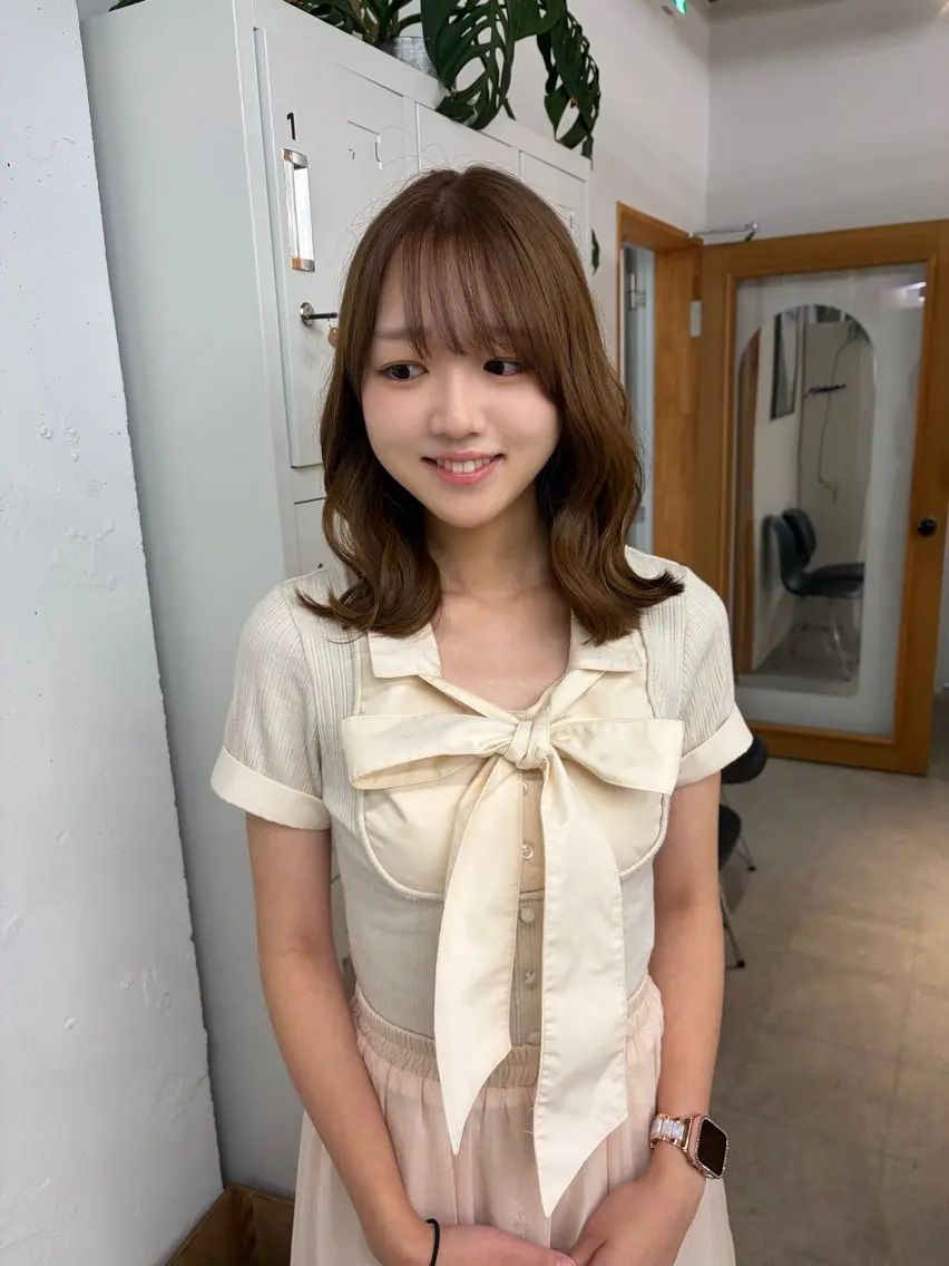 セミロング ヘアカラー かすみ/名駅徒歩5分 /カットモデルのヘアスタイル