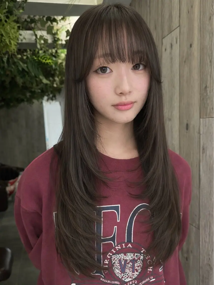 ロング カット ヘアカラー 艶カラー/フェイス レイヤー/たむのヘアスタイル