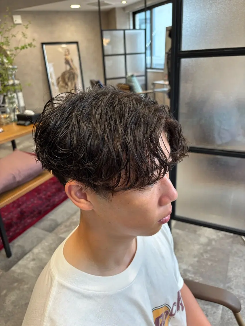 メンズ メンズパーマ カット パーマ 阿部修士 カットモデル募集中のヘアスタイル