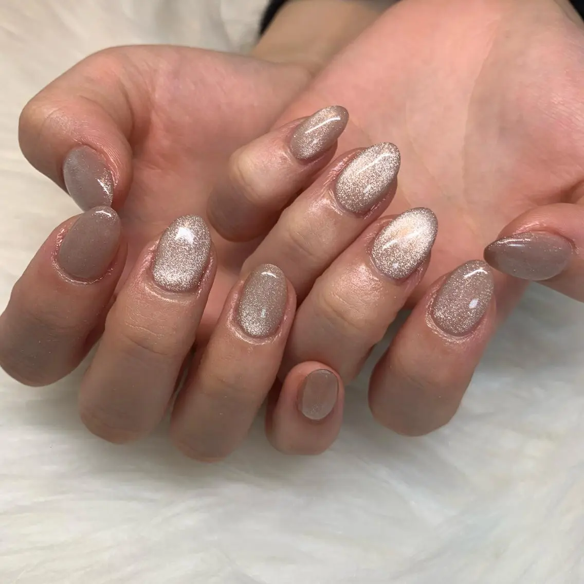 ネイル アートネイル ハート ロングネイル マグネットネイル スカルプネイル ハンドネイル happiness nailのネイルデザイン