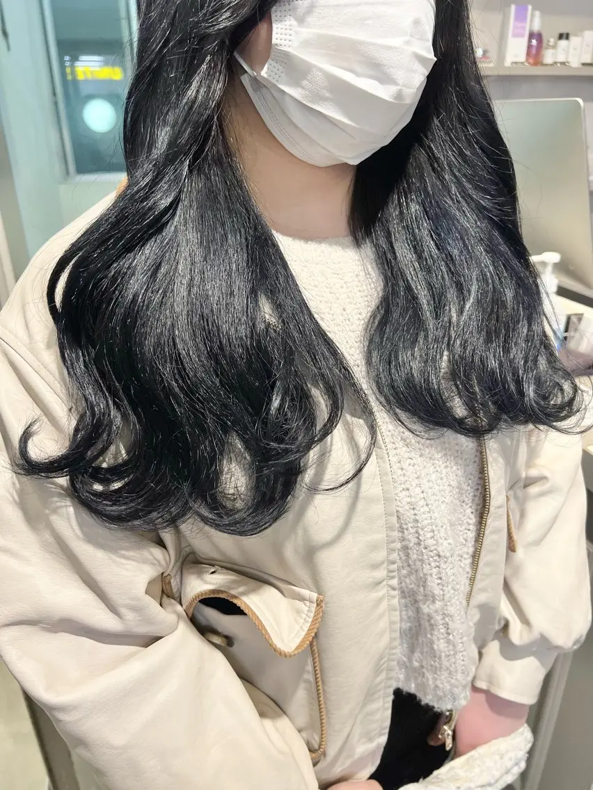 ロング カラー パーマ ヘアアレンジ メンズ 上品＆韓国風 🥀海心🥀のヘアスタイル