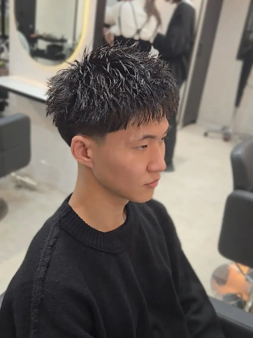 ショート メンズ フェードカット スパイキーショート 刈り上げ ショートヘア カット ヘアセット LEN名古屋/パーマ 海外ヘア/メンズ特化のヘアスタイル