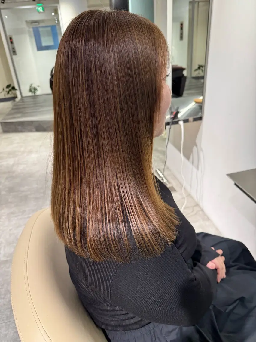 ロング カラー 髪質改善 レイヤーカット 夜23時まで予約🉑 reverieあきらのヘアスタイル