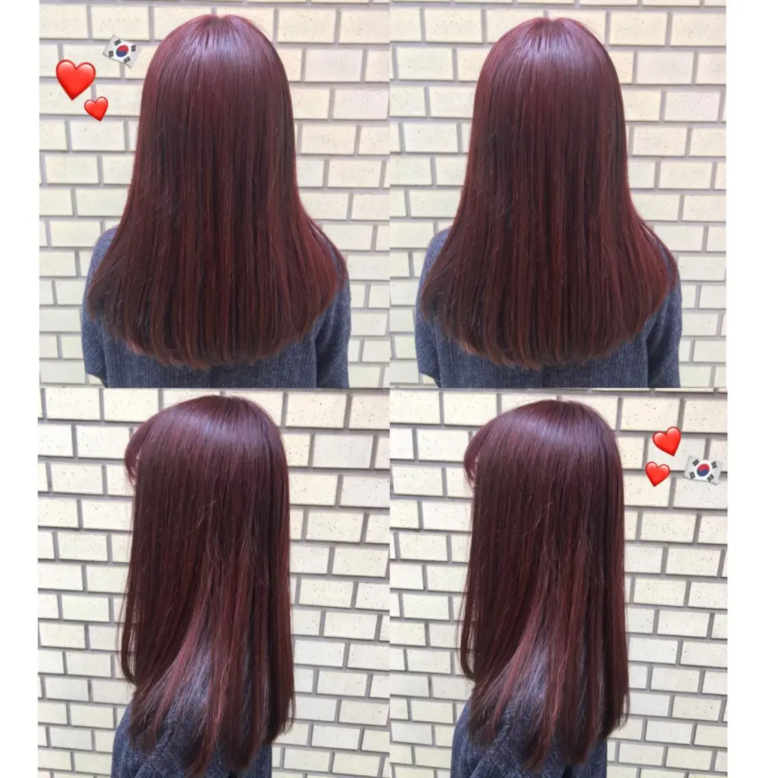 セミロング カラー レッドカラー 韓国ヘア得意❤︎森澤 悠佳のヘアスタイル