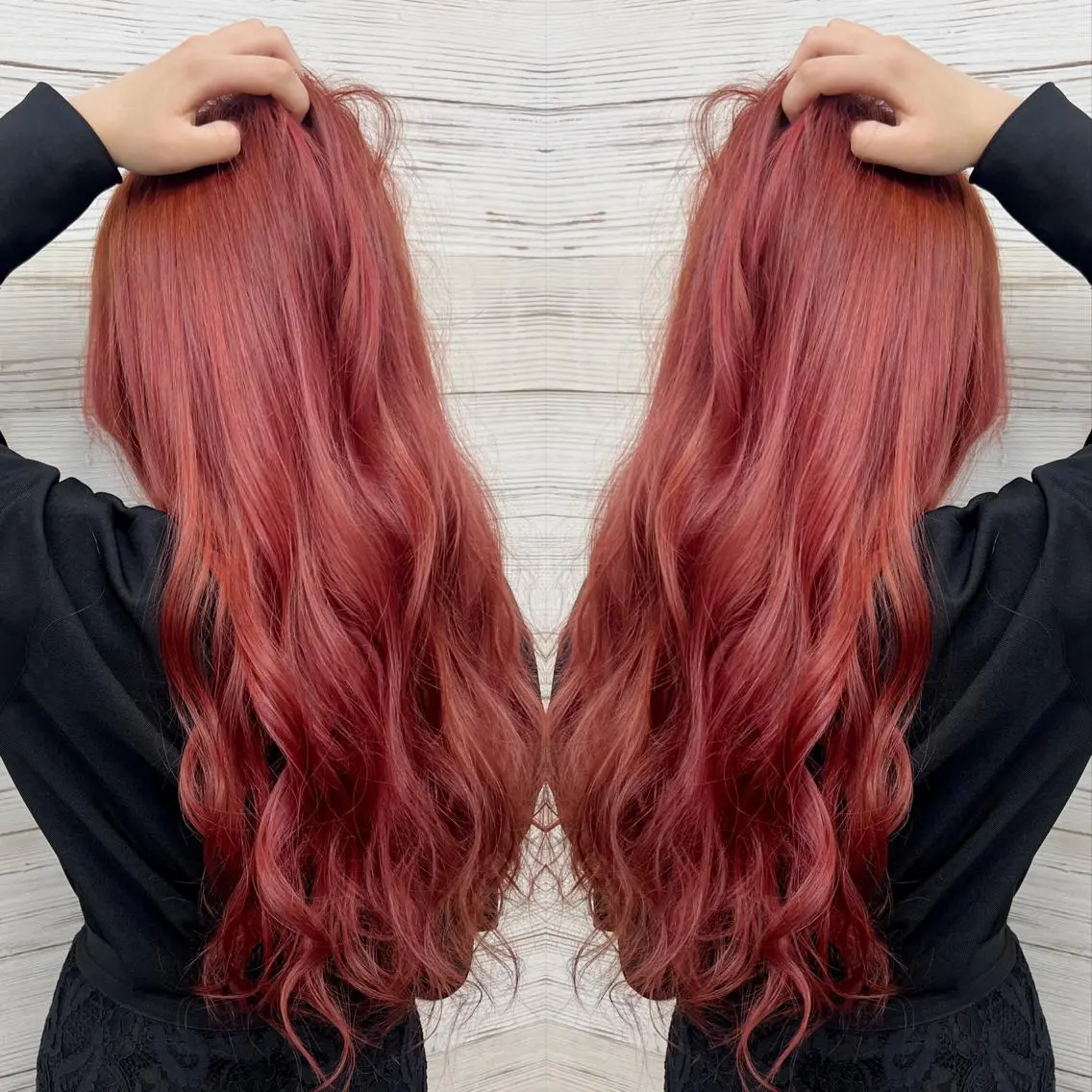 ロング カラー ヘアアレンジ ブリーチ ケアブリーチ ヘアカラー トリートメント 枝毛カット&髪質改善 満足NO.1岡しゃんのヘアスタイル