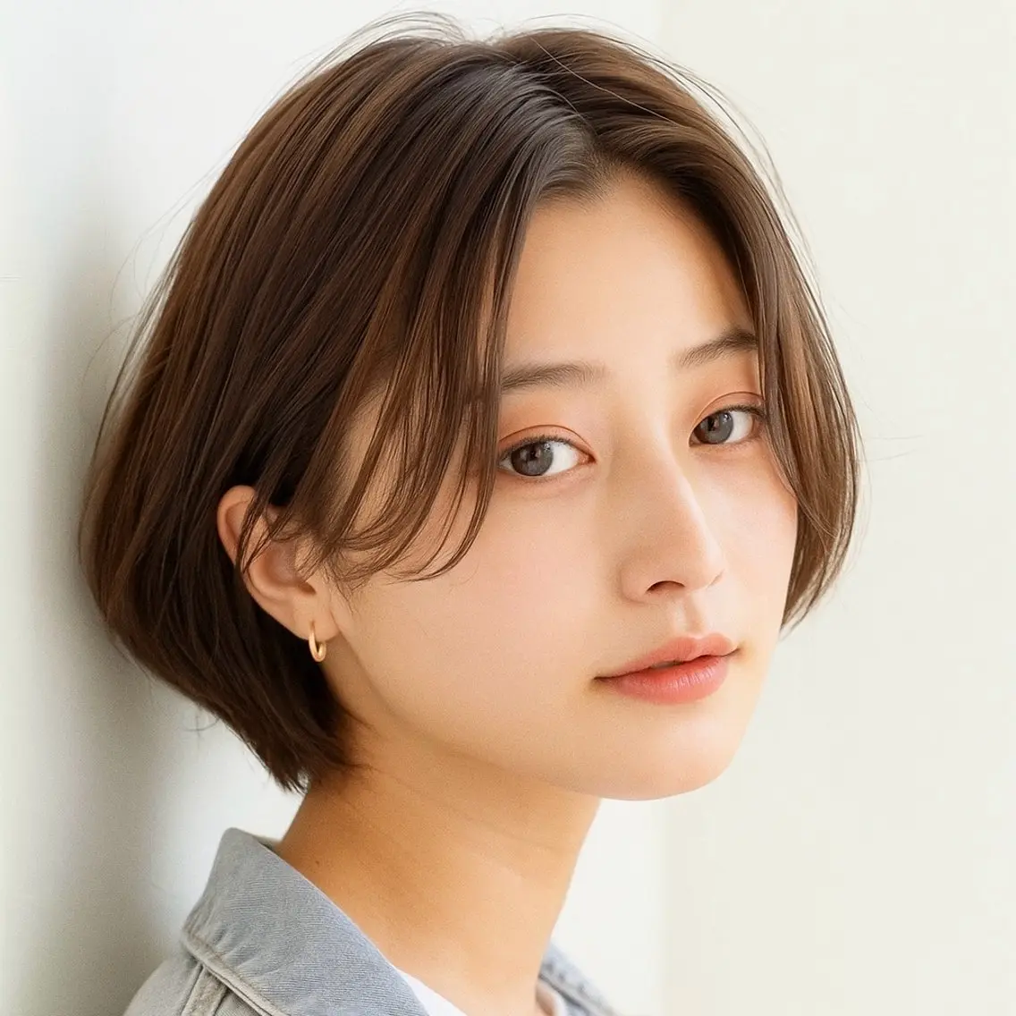 ショート カラー パーマ 切りっぱなしボブ 前下がりボブ ショートボブ 丸みショート ボブ メンズパーマ/名古屋 /池下/KAKKYのヘアスタイル