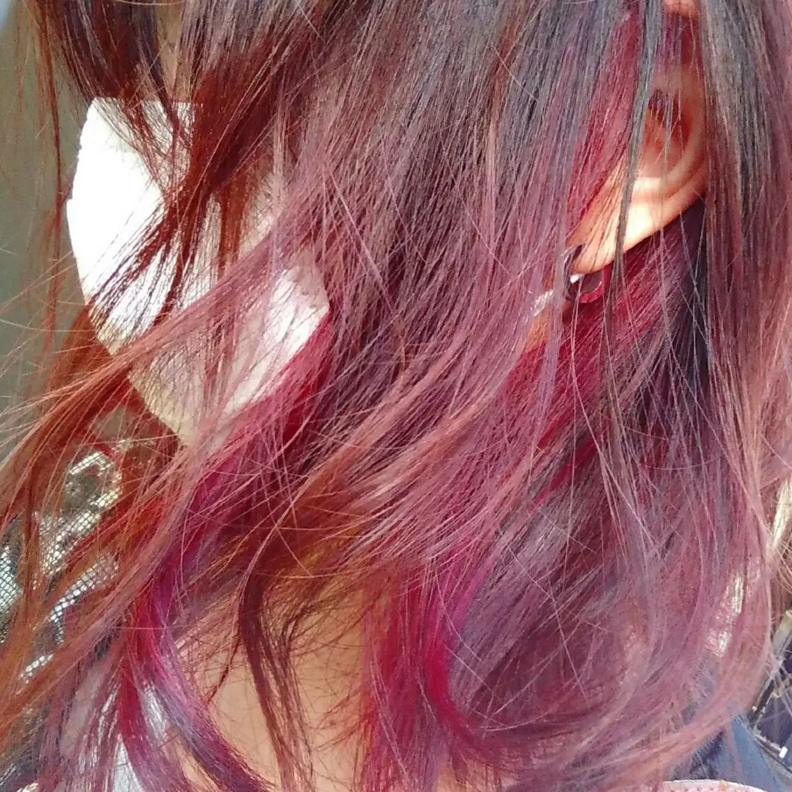 ミディアム カラー ヘアアレンジ レッドカラー Ma ruのヘアスタイル