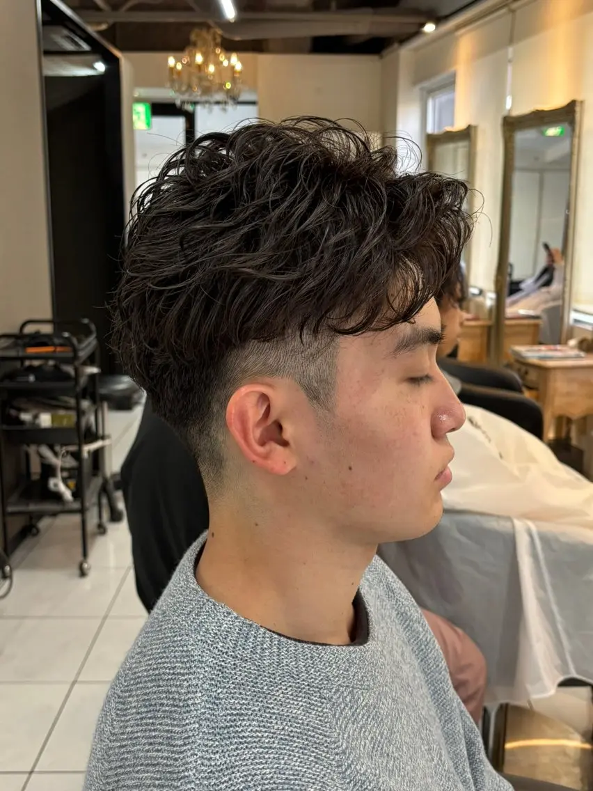 ショート パーマ メンズ メンズパーマ カット パーマ 加川 隼人のヘアスタイル