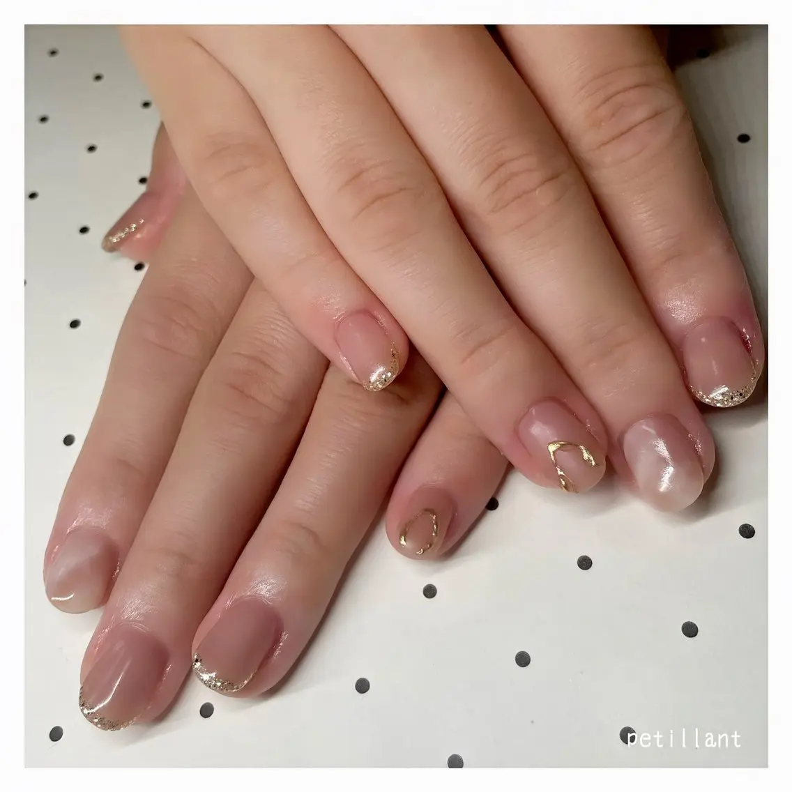 ネイル アートネイル オフィスネイル ピンク ピンクベージュ nail salon petillantのネイルデザイン