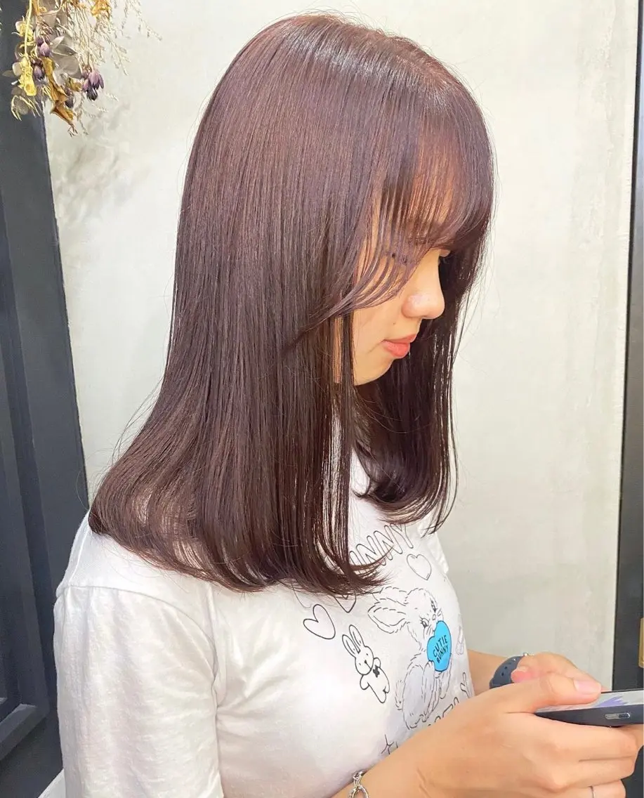 ロング カラー ブラウンカラー ラベンダーカラー ラベンダーピンク ピンクカラー ピンクブラウン ✨レディースカット モデル募集✨イブキのヘアスタイル