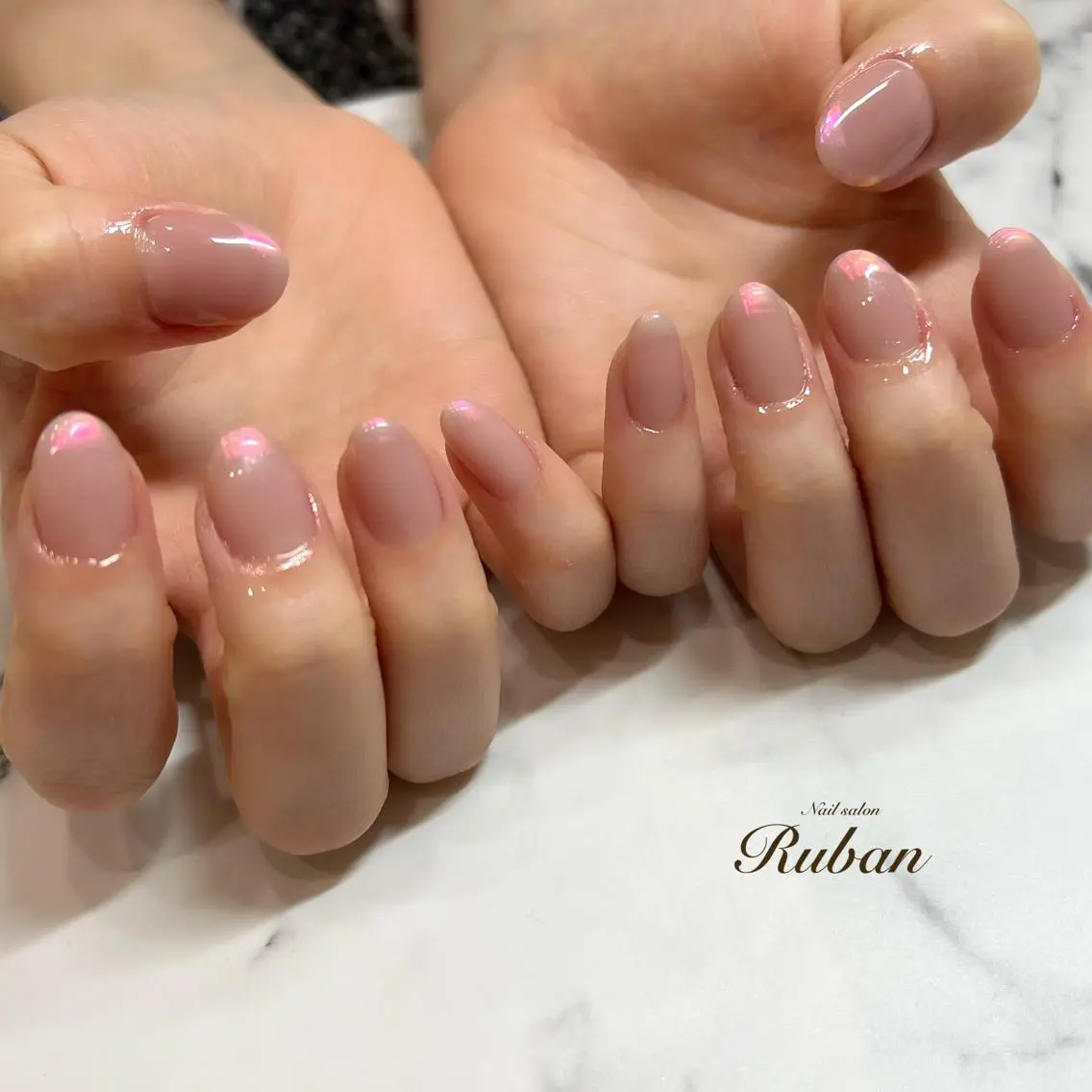 ネイル オーロラネイル フレンチネイル Nail salon Rubanのネイルデザイン