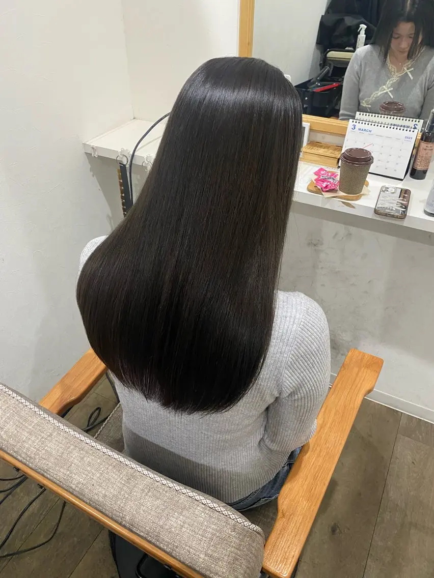 ロング カット ヘアカラー 縮毛矯正 髪質改善サロン 梅田/ヨナミネのヘアスタイル