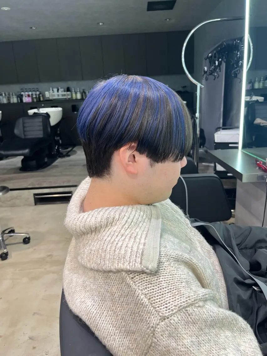 カラー メンズ メンズ韓国風 マッシュ デザインカラー カット ヘアカラー 韓国メンズヘア☆ 韓国ヘアYUTOのヘアスタイル