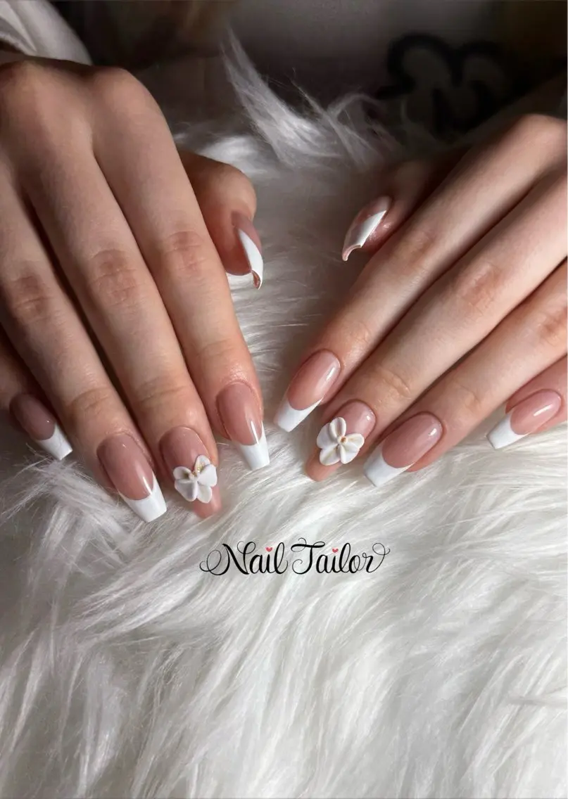 ネイル アートネイル 長さ出し フレンチネイル 卒業式 ロングネイル ハンドネイル NailTailor ネイルテイラーのネイルデザイン
