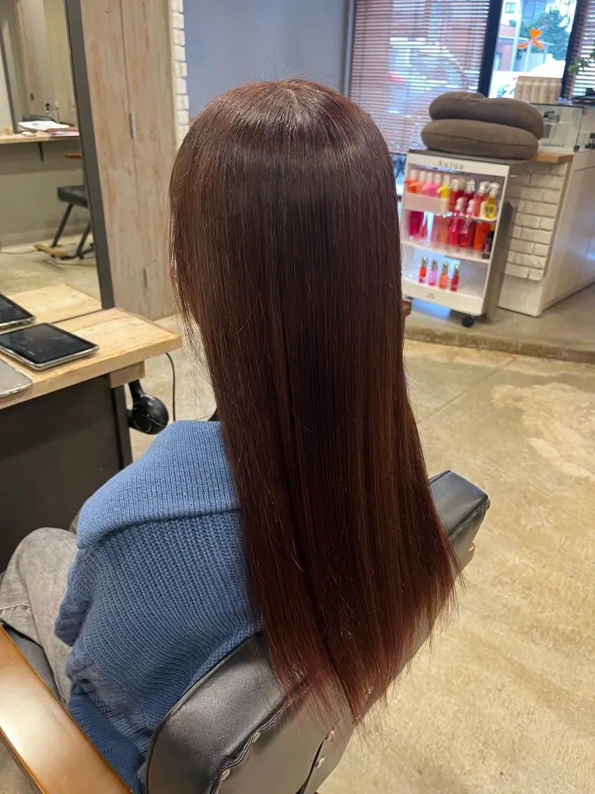 ロング ピンクブラウン カット ヘアカラー ひかる 🌀のヘアスタイル