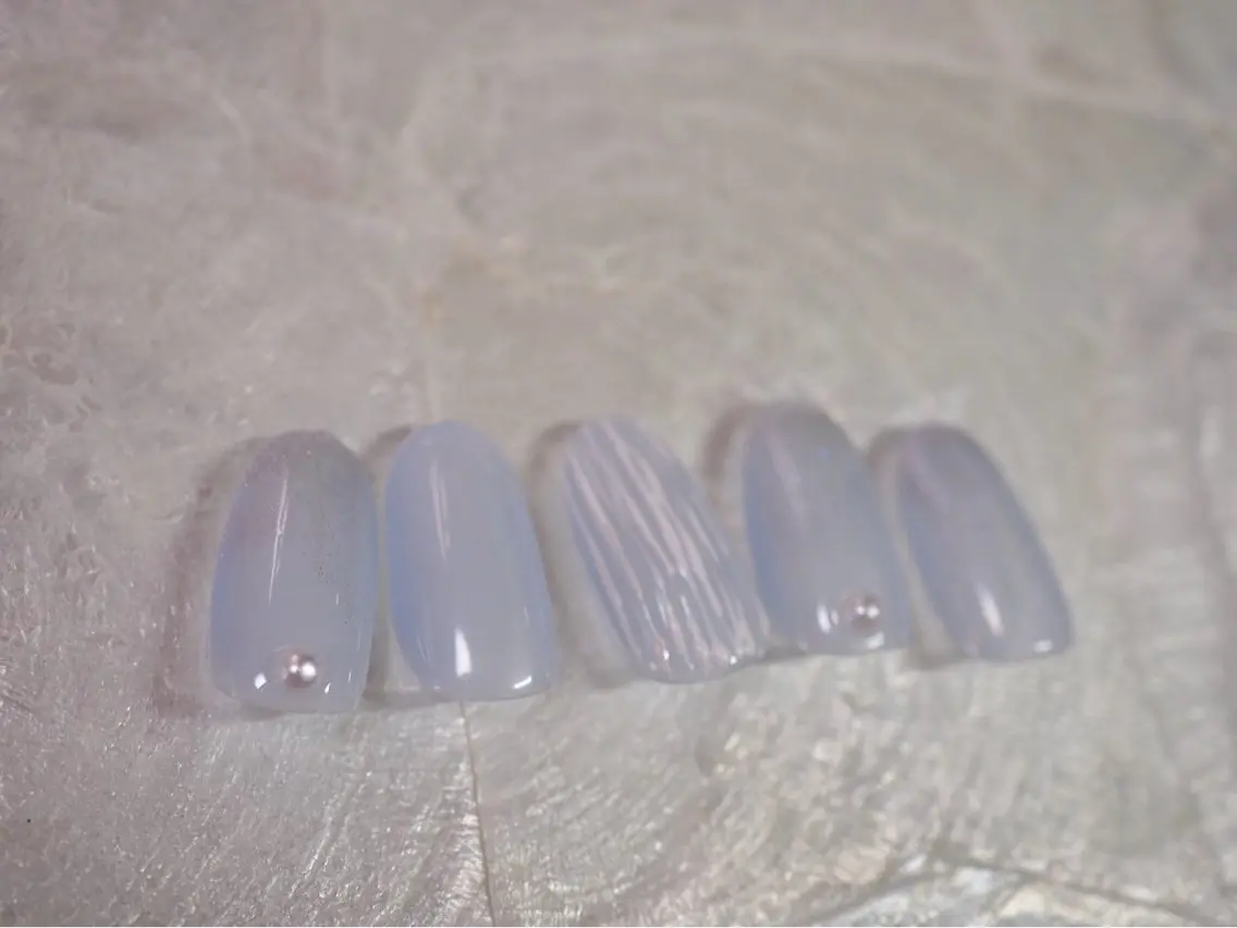 ネイル オーロラネイル ブルー 桜ネイル フラワーネイル フットネイル ハンドネイル kiki nail たまプラーザのネイルデザイン