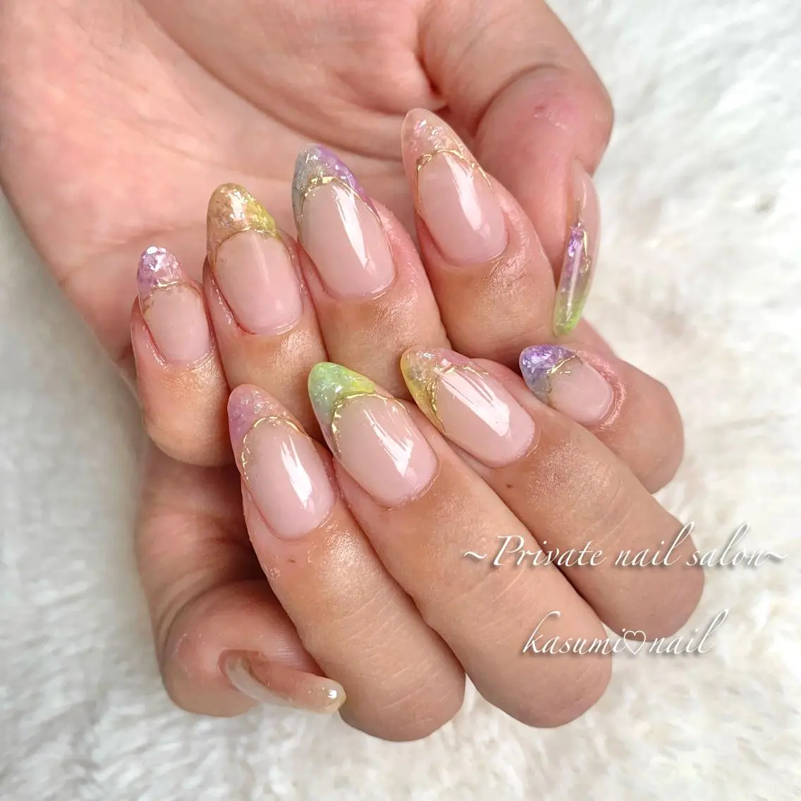 ネイル アートネイル ラメ(グリッター) マグネットネイル ミラーネイル 持ち込み KASUMI♡ Nailのネイルデザイン