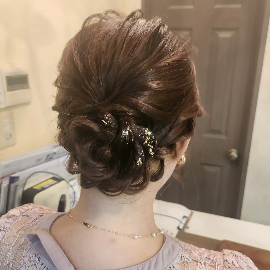 セミロング ヘアアレンジ ヘアセット 田井中 悠紀のヘアスタイル