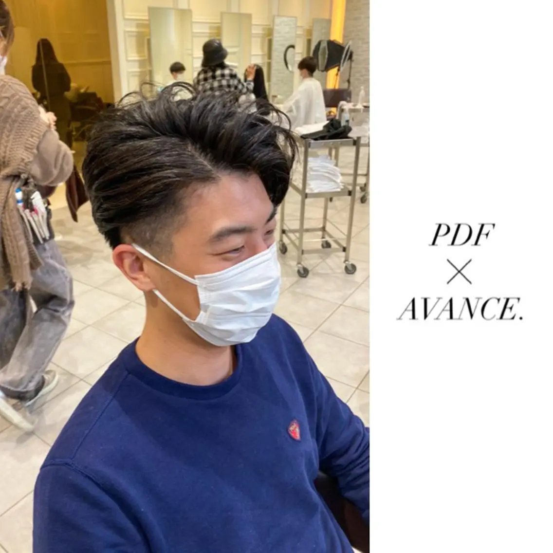 ショート パーマ メンズ メンズバレイヤージュ アップバング メンズブリーチ メンズハイライト ハイライト AVANCE.難波 店長 松元のヘアスタイル