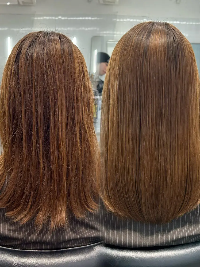 セミロング カラー パーマ ヘアカラー 縮毛矯正 トリートメント 🫧縮毛矯正🫧 髪質改善RIKU🫧のヘアスタイル