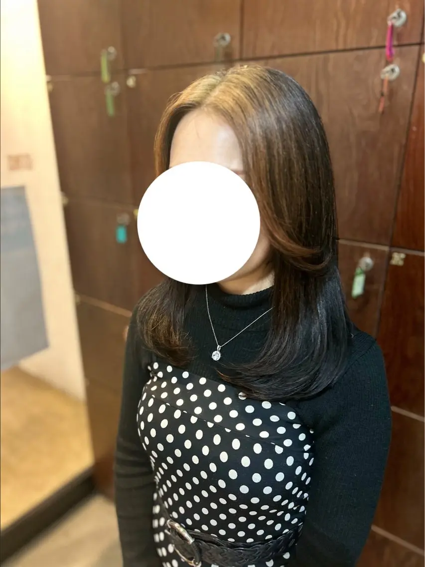 ロング 韓国風ヘア レイヤーカット ロング 💜ひな💜縮毛矯正 /透明感/韓国ヘアのヘアスタイル