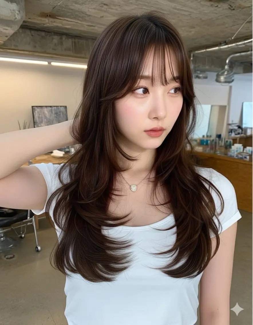 【お悩み解決】韓国レイヤーカット+低ダメージカラー+髪質改善TR ¥8,900の写真