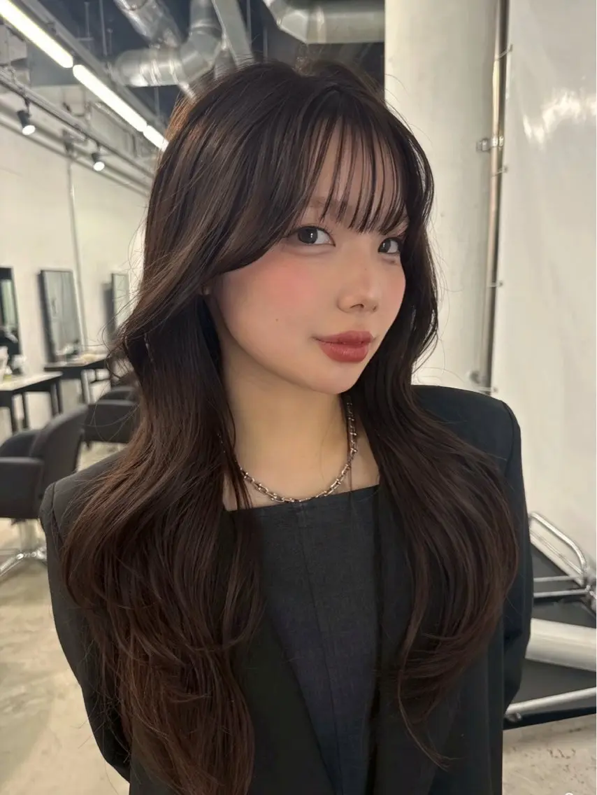 『前髪・顔周りくびれカット✂️』+『透け感カラー🍃』+『MILBONトリートメント』付き ¥8000の写真