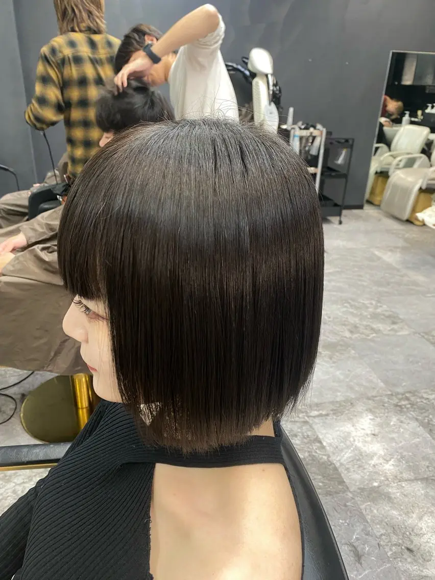 ミディアム 縮毛矯正 池田 亮雅のヘアスタイル