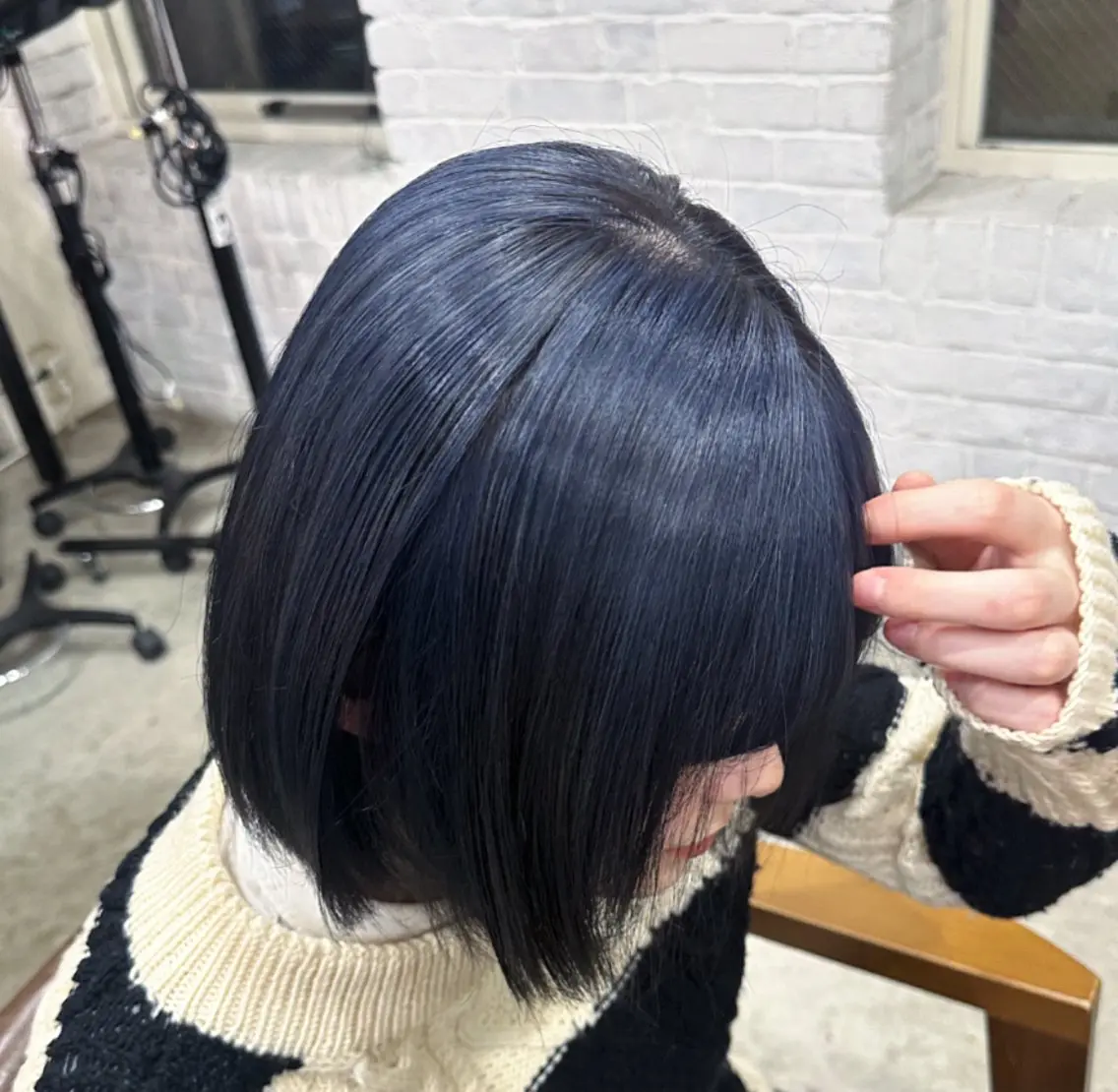 ショート カラー 黒髪 ブルーカラー ブルーブラック ボブ トリートメント ❤️アヤカ レイヤーカット❤️のヘアスタイル