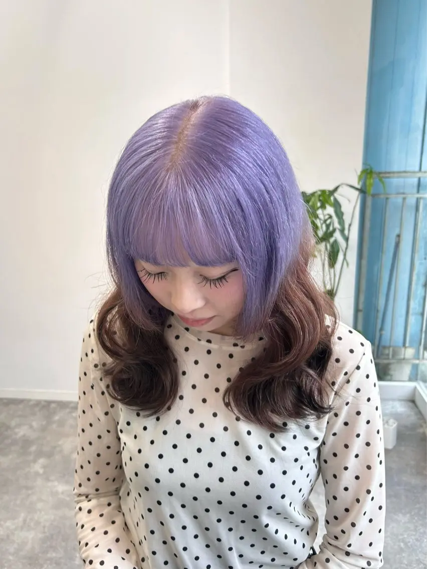 ミディアム カラー ヘアカラー ケアブリーチ： Y u a n🧼のヘアスタイル