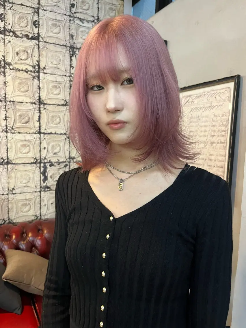 ミディアム カラー ピンクカラー ヘアカラー 🤍ボブ/ベージュ 🤍honoのヘアスタイル