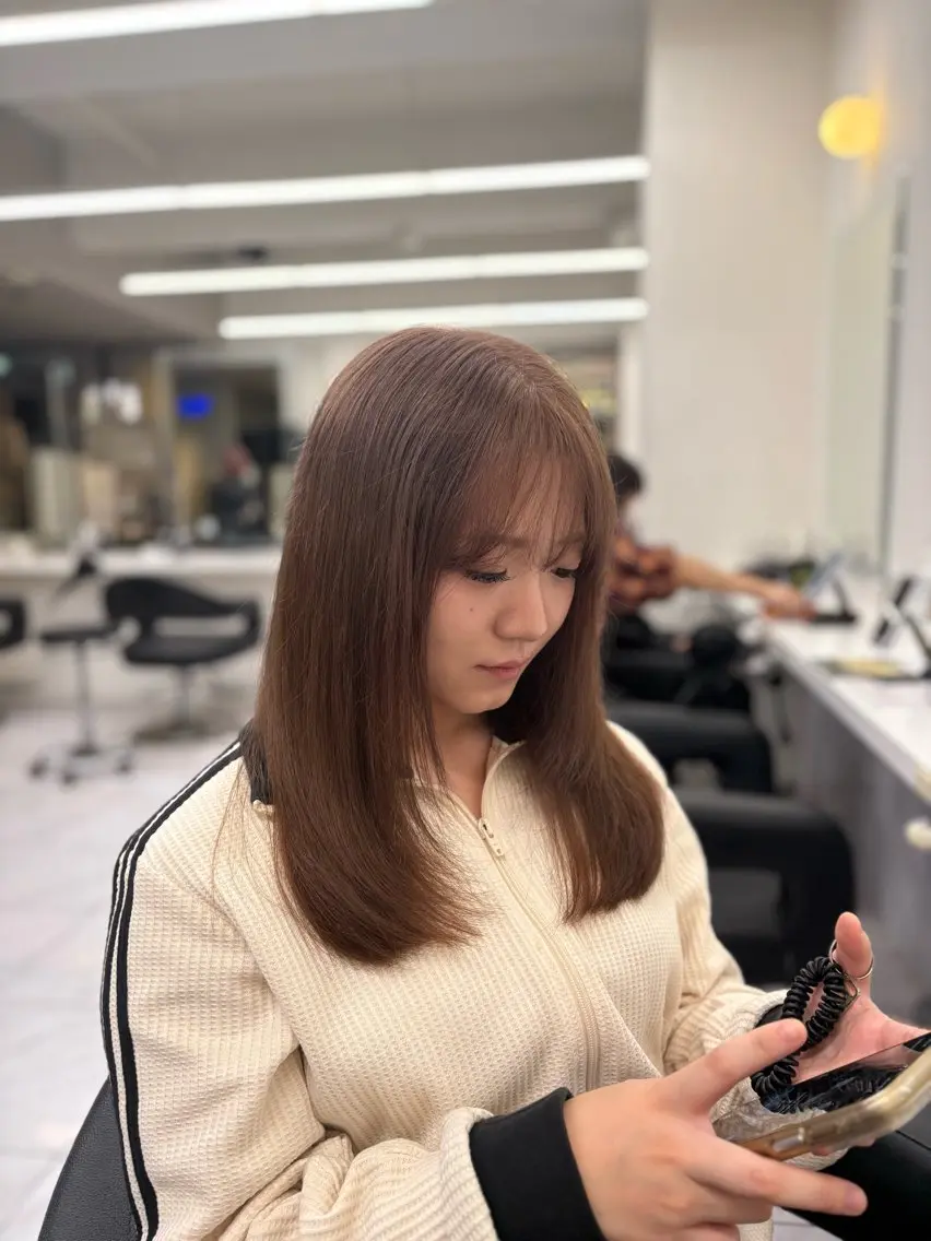 ロング カラー ベージュカラー ブリーチ 透明感カラー ダブルカラー ピンクカラー カット ヘアカラー ダブルカラー/縮毛/ ピンク/ベージュのヘアスタイル