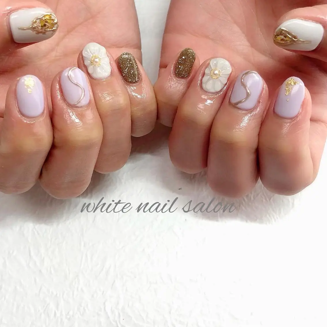 ネイル ジェルネイル ハードジェル ラメ(グリッター) 持ち込み ソフトジェル white nail salonのネイルデザイン