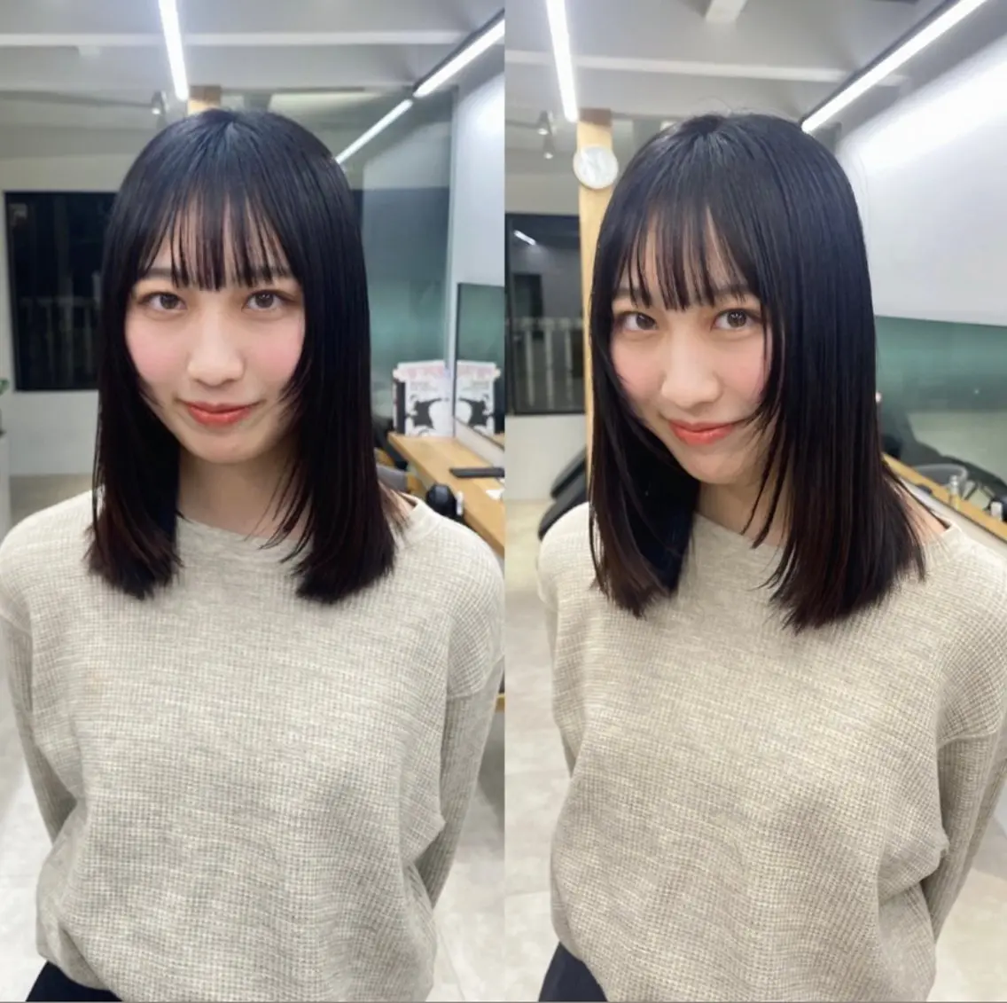 ミディアム 縮毛矯正 noa/ 渋谷のヘアスタイル