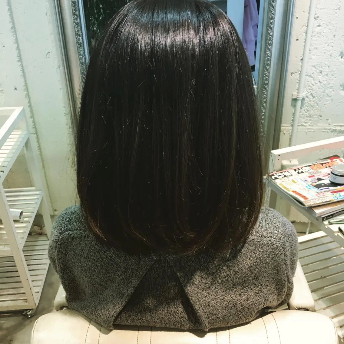 ミディアム カラー アディクシーカラー カット ヘアカラー CALMHAIR 五十實淳のヘアスタイル