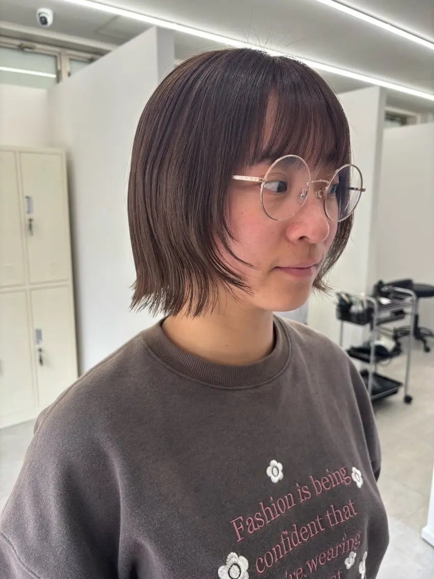 ショート ボブレイヤー ボブ レイヤーカット ショートヘア カット 新村 華奈絵のヘアスタイル