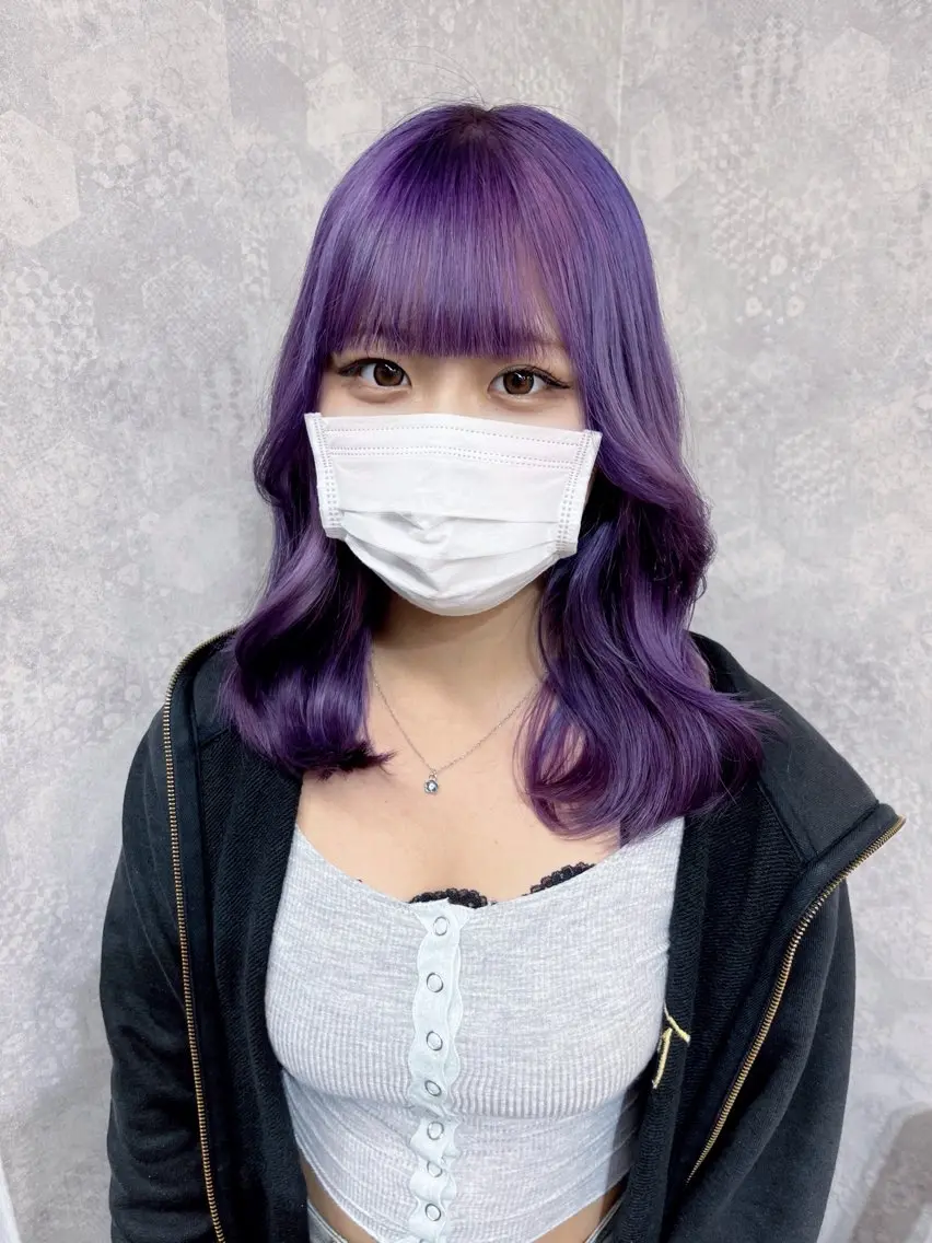セミロング カラー ヘアアレンジ ヘアカラー トリートメント 韓国レイヤーカット/ 儚げカラーチナツのヘアスタイル