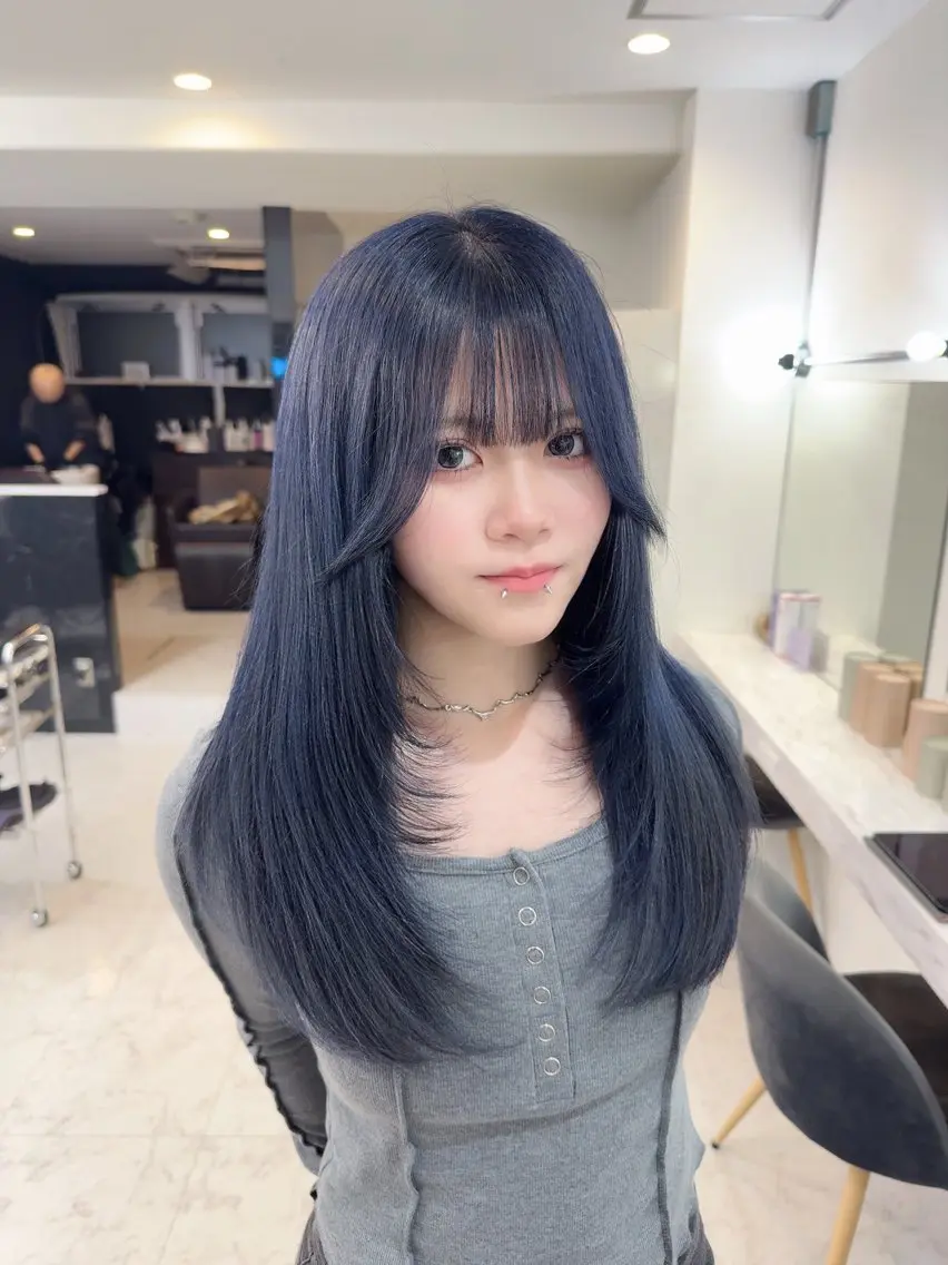 ロング 韓国風ヘア レイヤーカット カット ヘアカラー トリートメント 🦋レイヤー特化/ 羽エク/ナツミ🦋のヘアスタイル