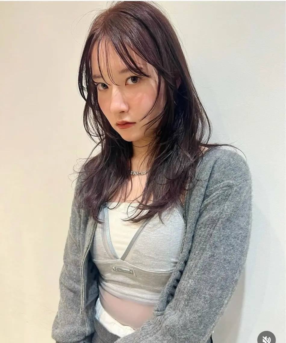 ロング カラー ヘアアレンジ 顔まわりレイヤー 韓国風ヘア レイヤーカット 一箭 恵梧/ロングヘアのヘアスタイル