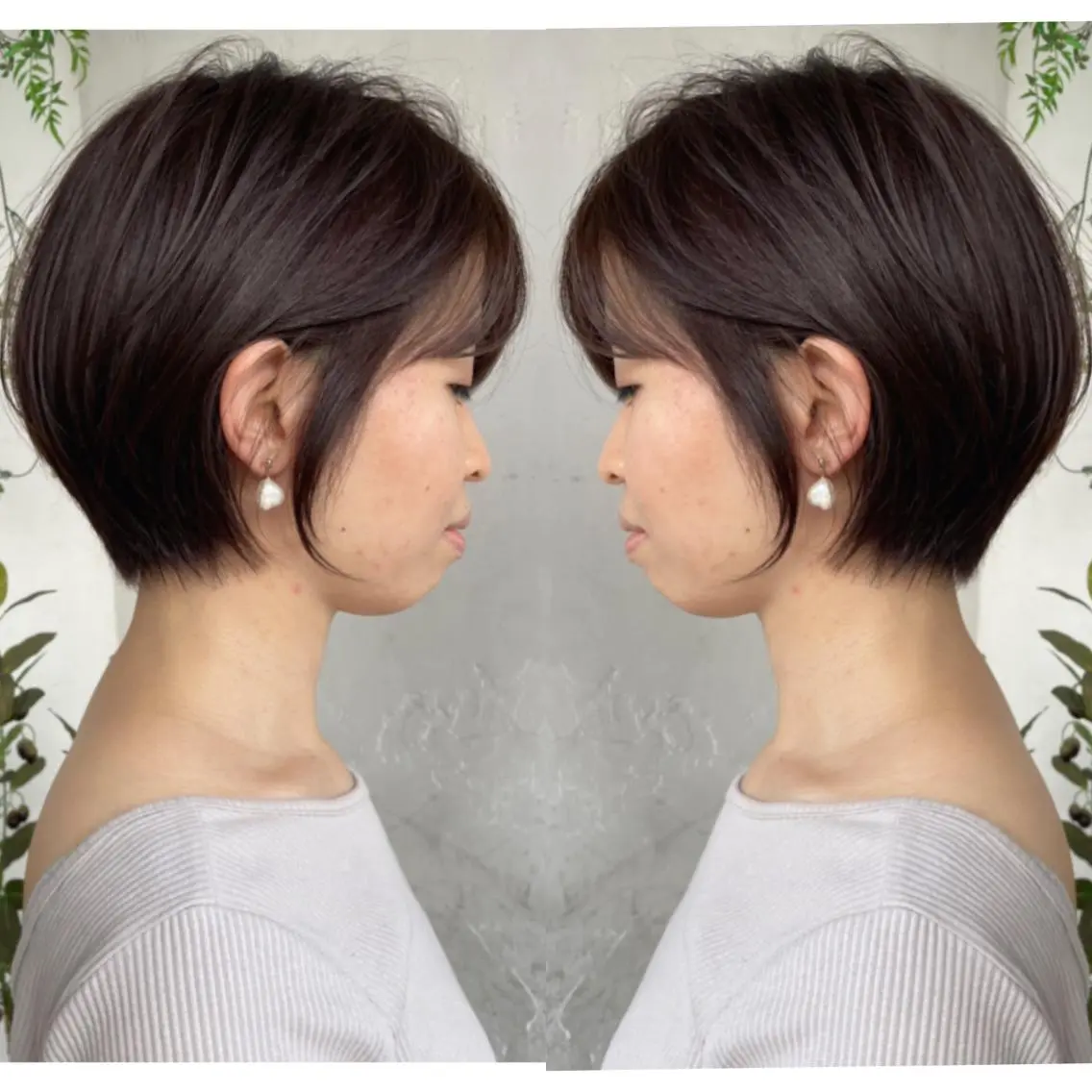 ショート カラー ショートボブ ハンサムショート 丸みショート デザインカラー ハイライトカラー カット ヘアカラー トリートメント 京都大人女性ショート 徒歩1分/秋山のヘアスタイル